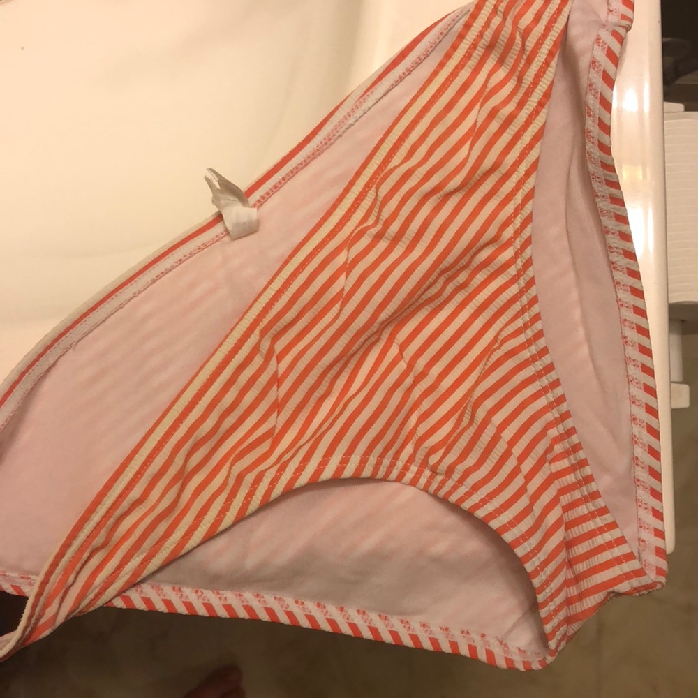 Orange Striped Aerie Bikini Bottoms